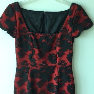 A. J. Bari ✨Lace Black & Red Cocktail Dress❤️